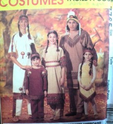 7765 NATIVE AMERICAN ADULT MS/ MR, KID COSTUME PATTERN SM-XL